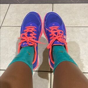 Under Armour Blue and Pink Athletic Shoes for Performance